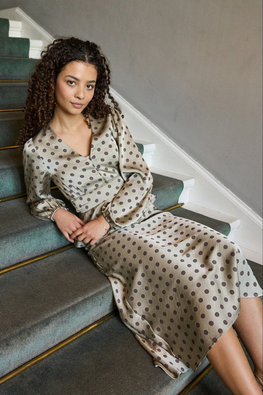 Neo Noir - Jellima Dotted Blouse 167743 - 236 - Pistachio Bluser 