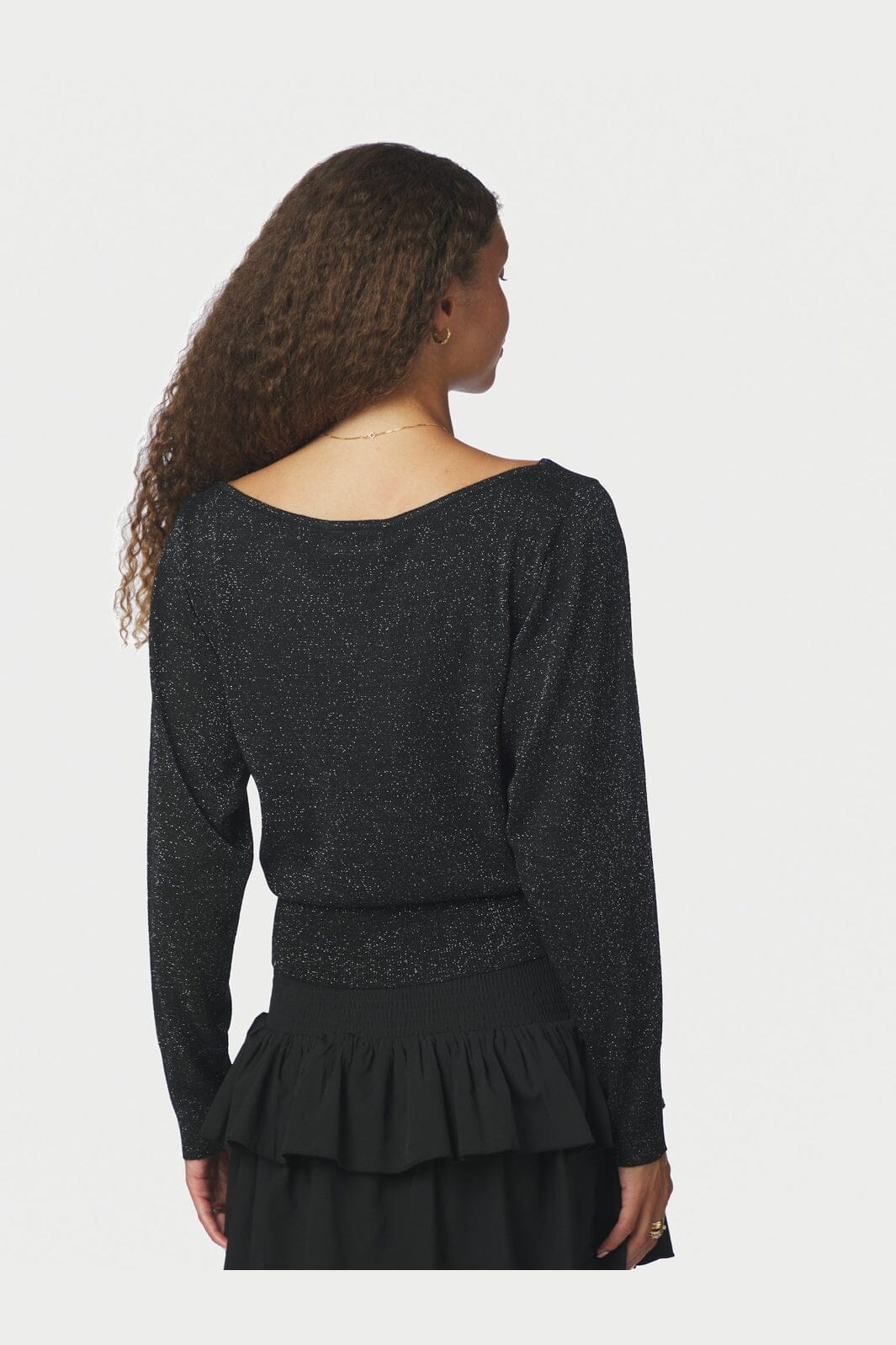 Neo Noir - Jessen Metallic Knit Blouse 171274 - 100 - Black