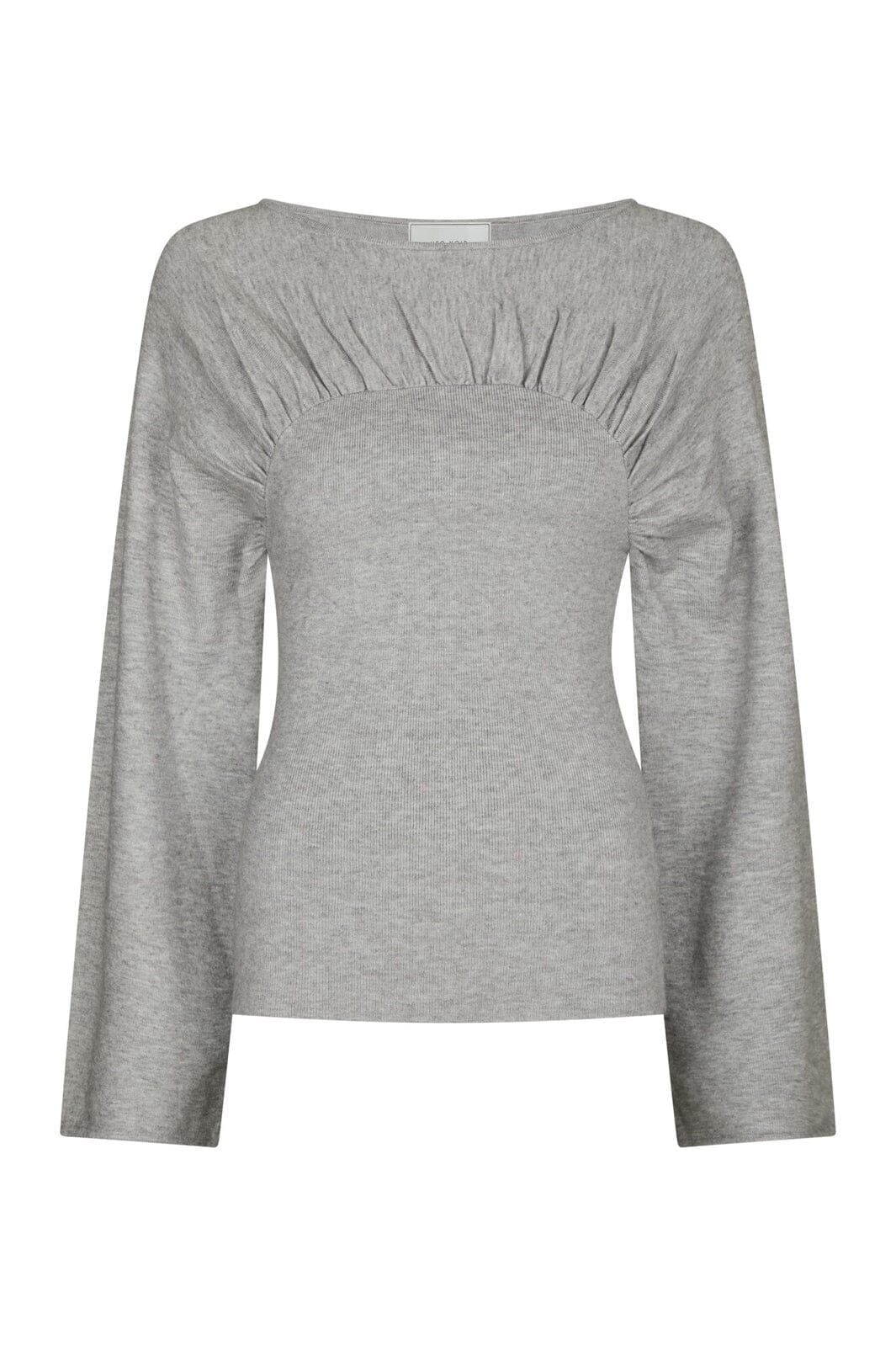 Neo Noir - Kaiba Knit Blouse 166875 - 103 - Light Grey Melange
