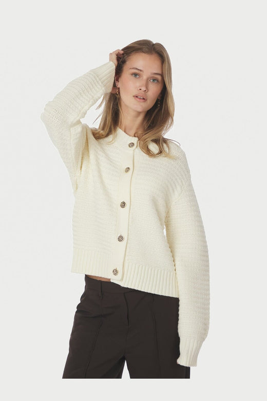 Neo Noir - Kamilli Knit Cardigan 165995 - 122 - Creme
