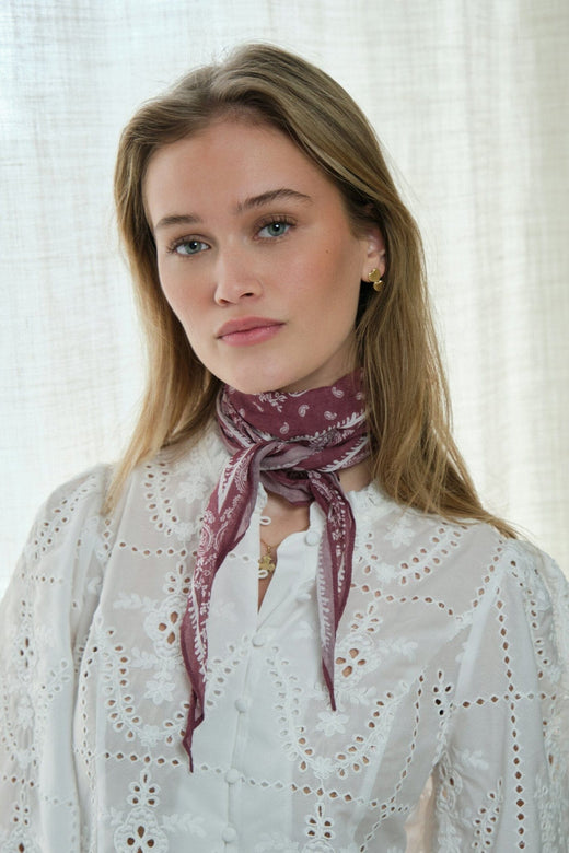 Neo Noir - Kinessa Paisley Scarf 164346 - 393 - Dark Rose Tørklæder 