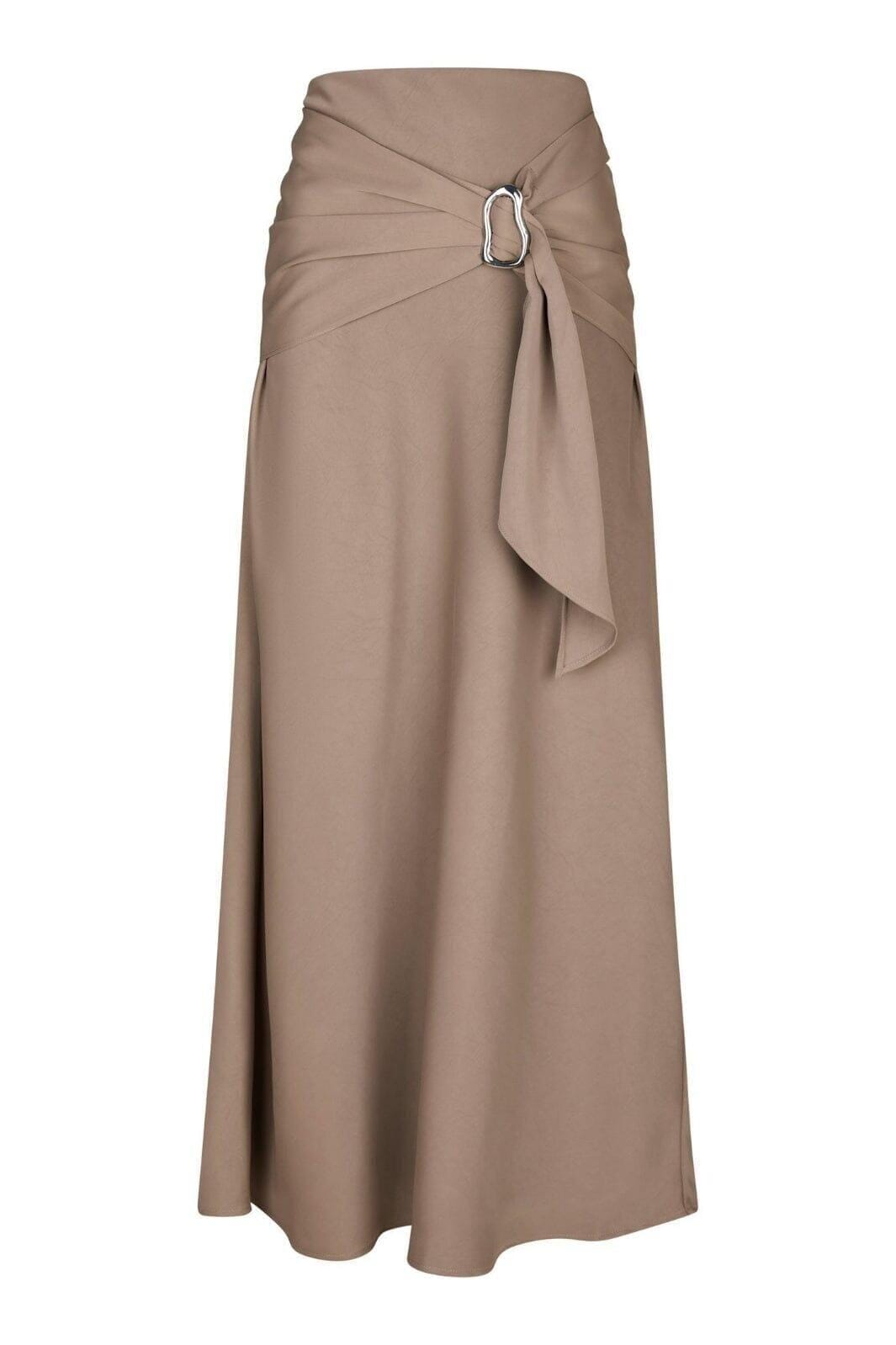 Neo Noir - Kit Dull Sateen Skirt 165565 - 811 - Dark Taupe