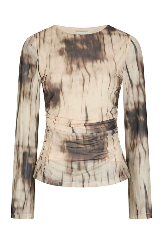 Neo Noir - Lenida Faded Mesh Blouse 167053 - 306 - Dusty Brown