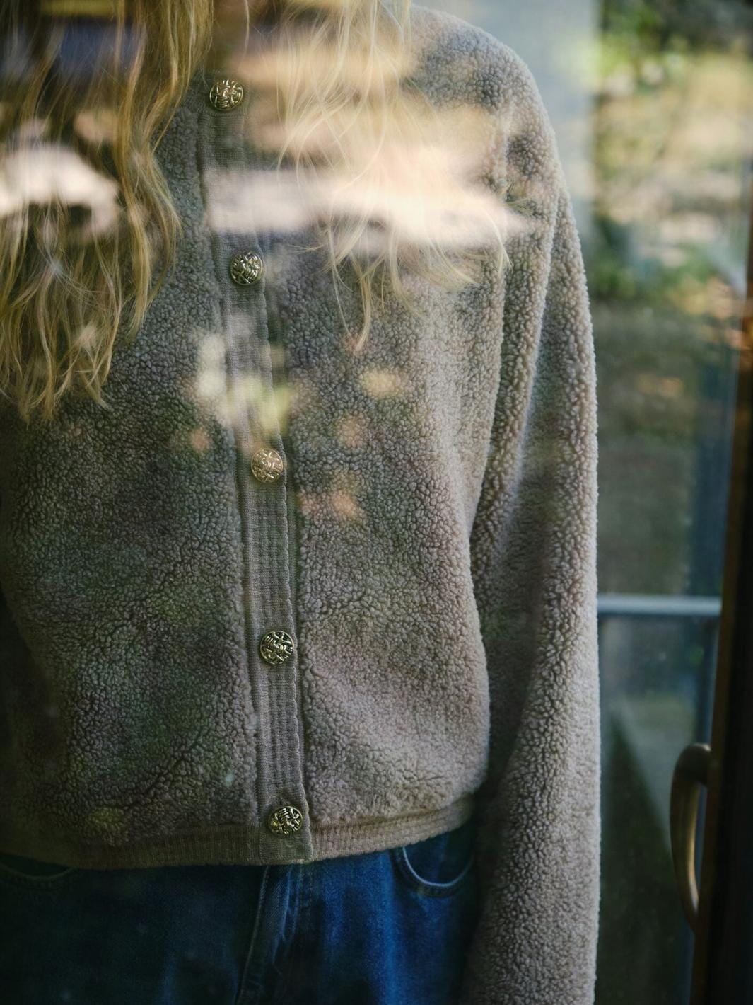 Neo Noir - Limo Fluffy Knit Cardigan 161963 - 125 - Dark Sand Cardigans 