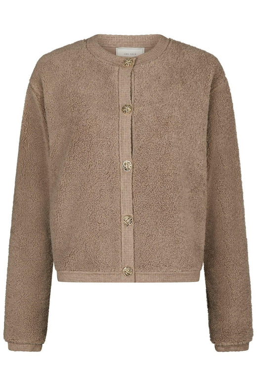 Neo Noir - Limo Fluffy Knit Cardigan 161963 - 125 - Dark Sand