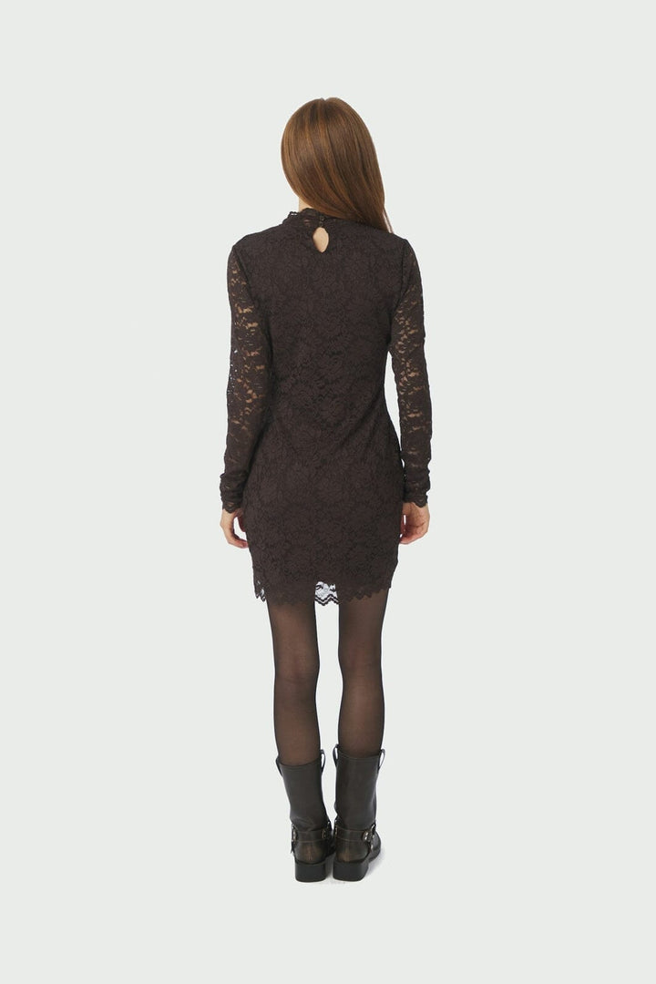 Neo Noir - Lizette Laceflower Dress 166638 - 584 - Chocolate Brown