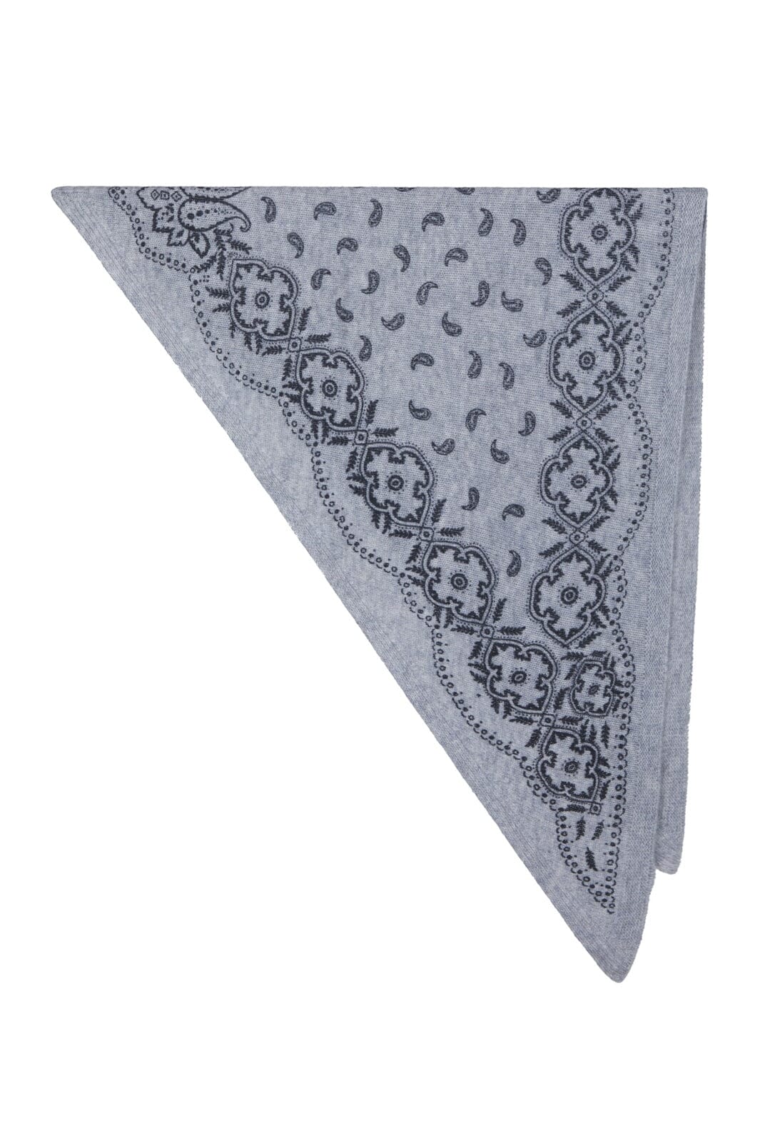 Neo Noir - Lolana Paisley Knit Scarf 170741 - 133 - Grey Melange