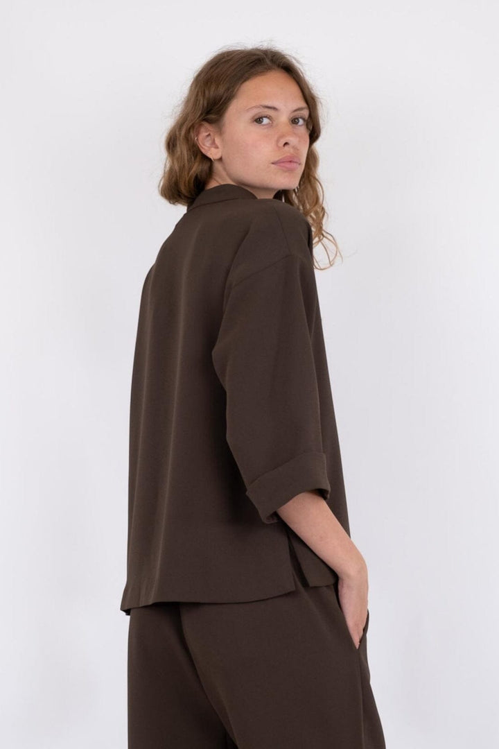 Neo Noir - Luma Crepe Blouse - Brown