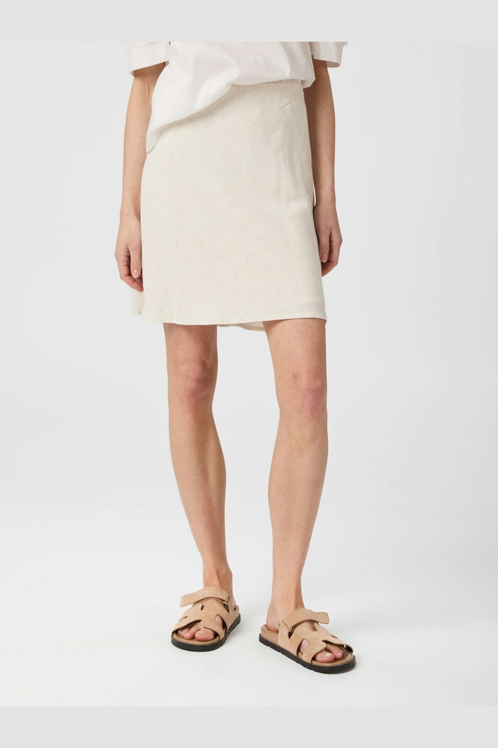 Neo Noir - Lunna Linen Skirt 164827 - 815 - Natural