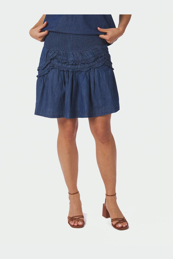 Neo Noir - Maliah Denim Skirt 168896 - 140 - Blue