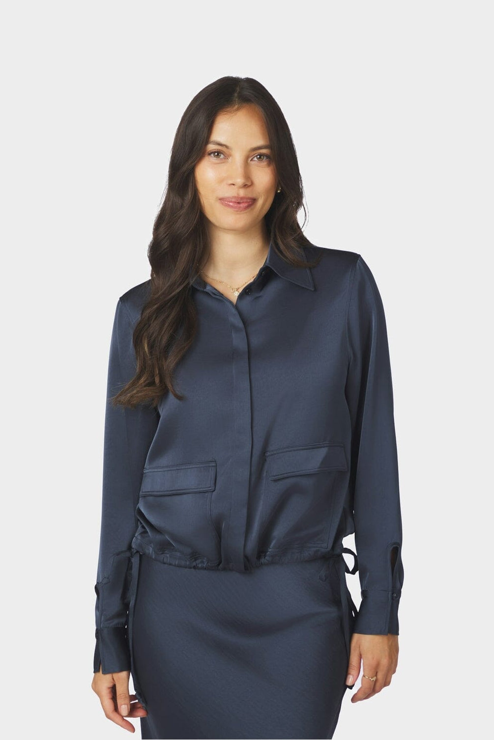 Neo Noir - Manille Heavy Sateen Shirt 169616 - 678 - Midnight Blue