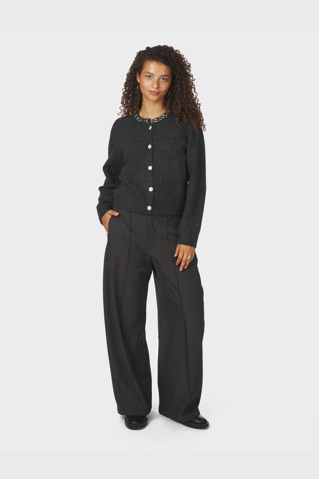 Neo Noir - Marie Stone Knit Cardigan 163850 - 132 - Antracit