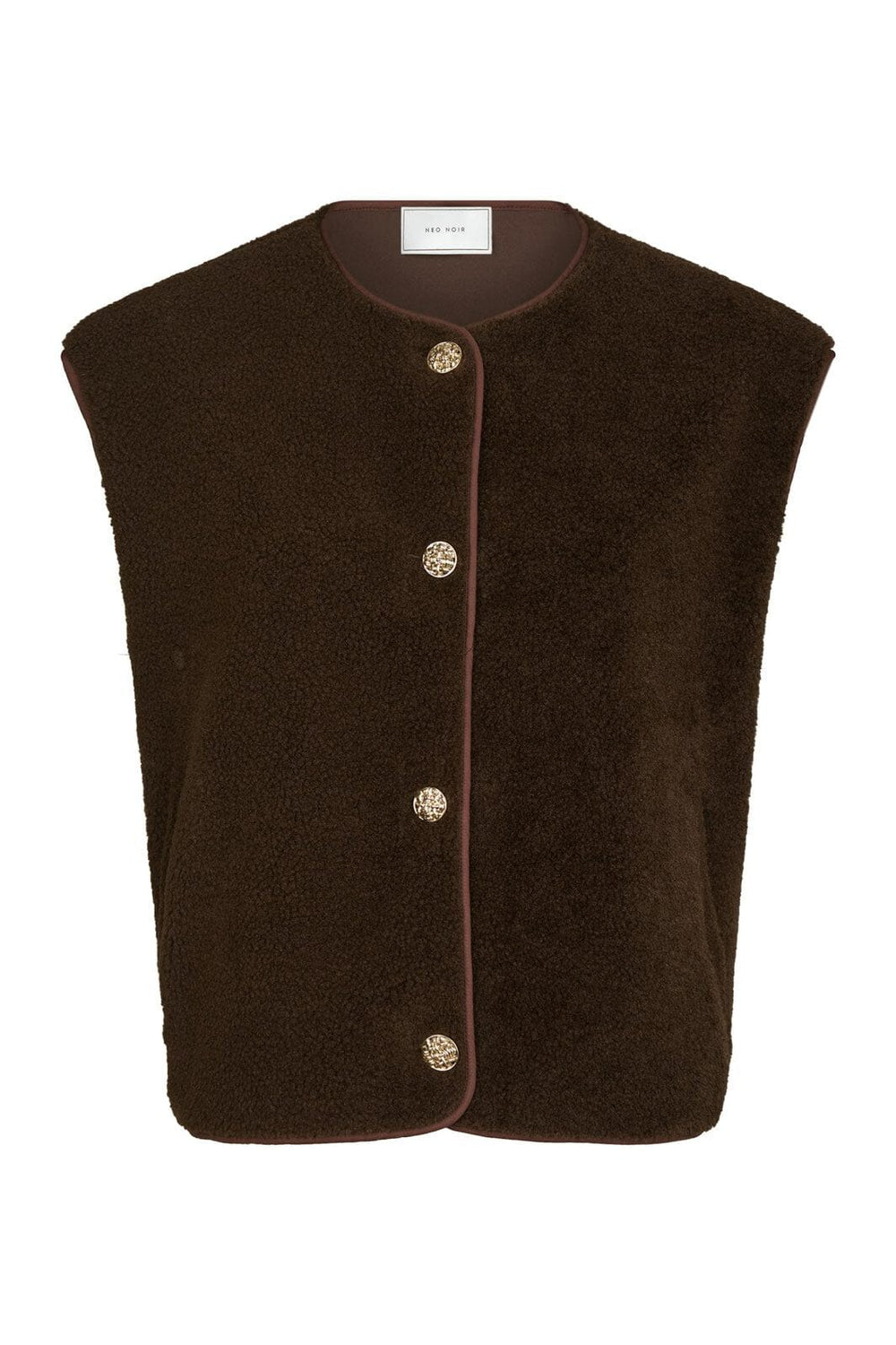Neo Noir - Mariko Teddy Vest 164594 - 676 - Dark Brown
