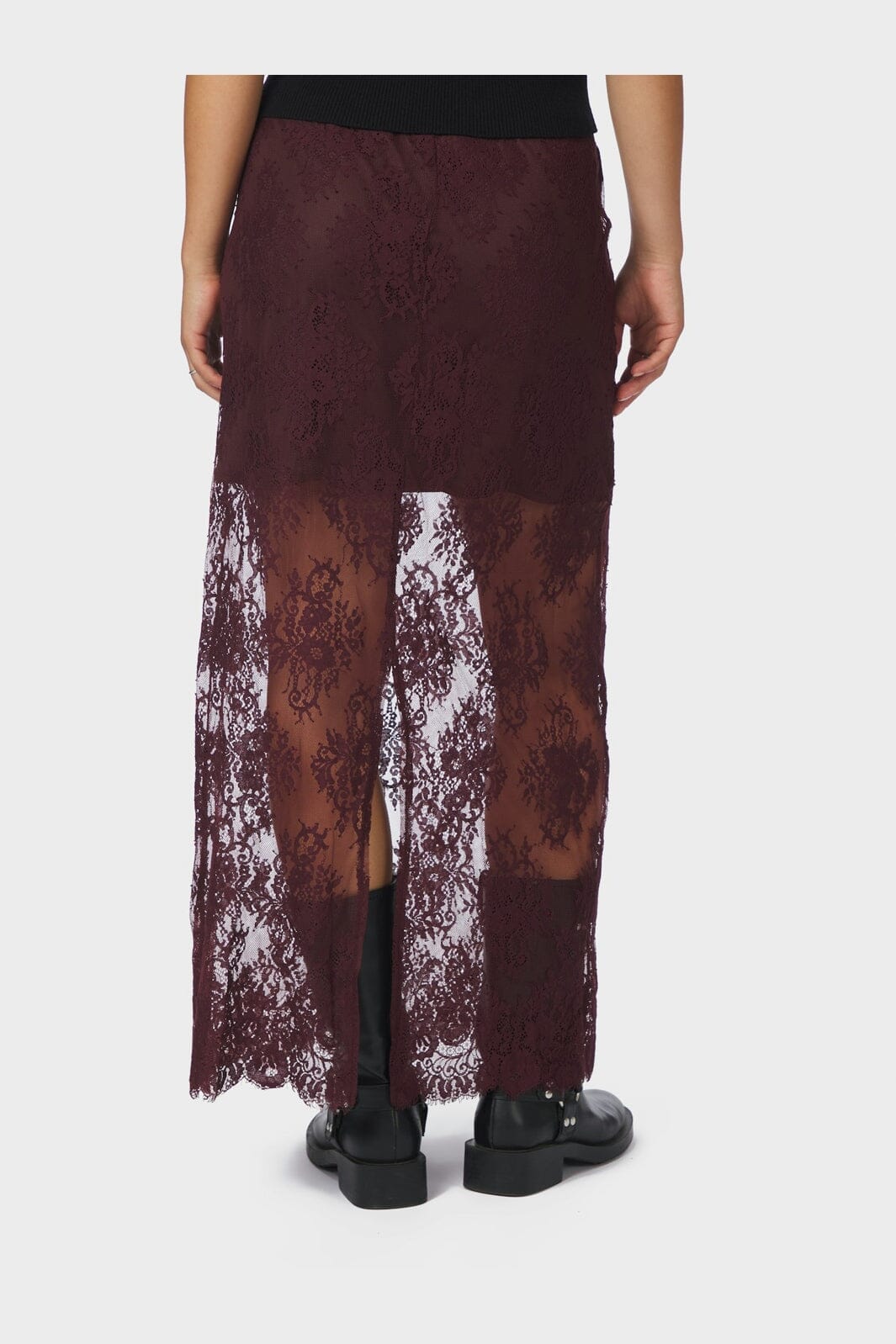 Neo Noir - Memmie Lace Skirt 164661 - 174 - Burgundy