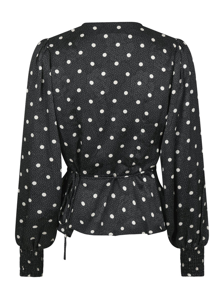 Neo Noir - Merry Retro Dot Blouse - Black