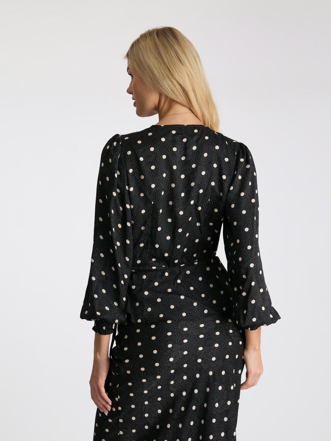 Neo Noir - Merry Retro Dot Blouse - Black