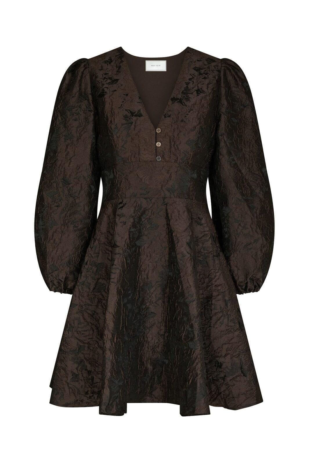 Neo Noir - Milly Brocade Dress 167188 - 676 - Dark Brown