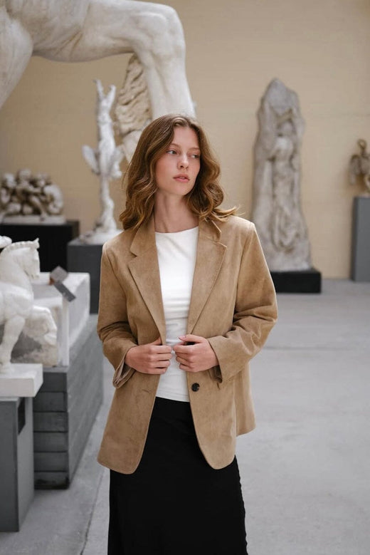 Neo Noir - Namy Imitated Suede Blazer 164548 - 213 - Sand Blazere 