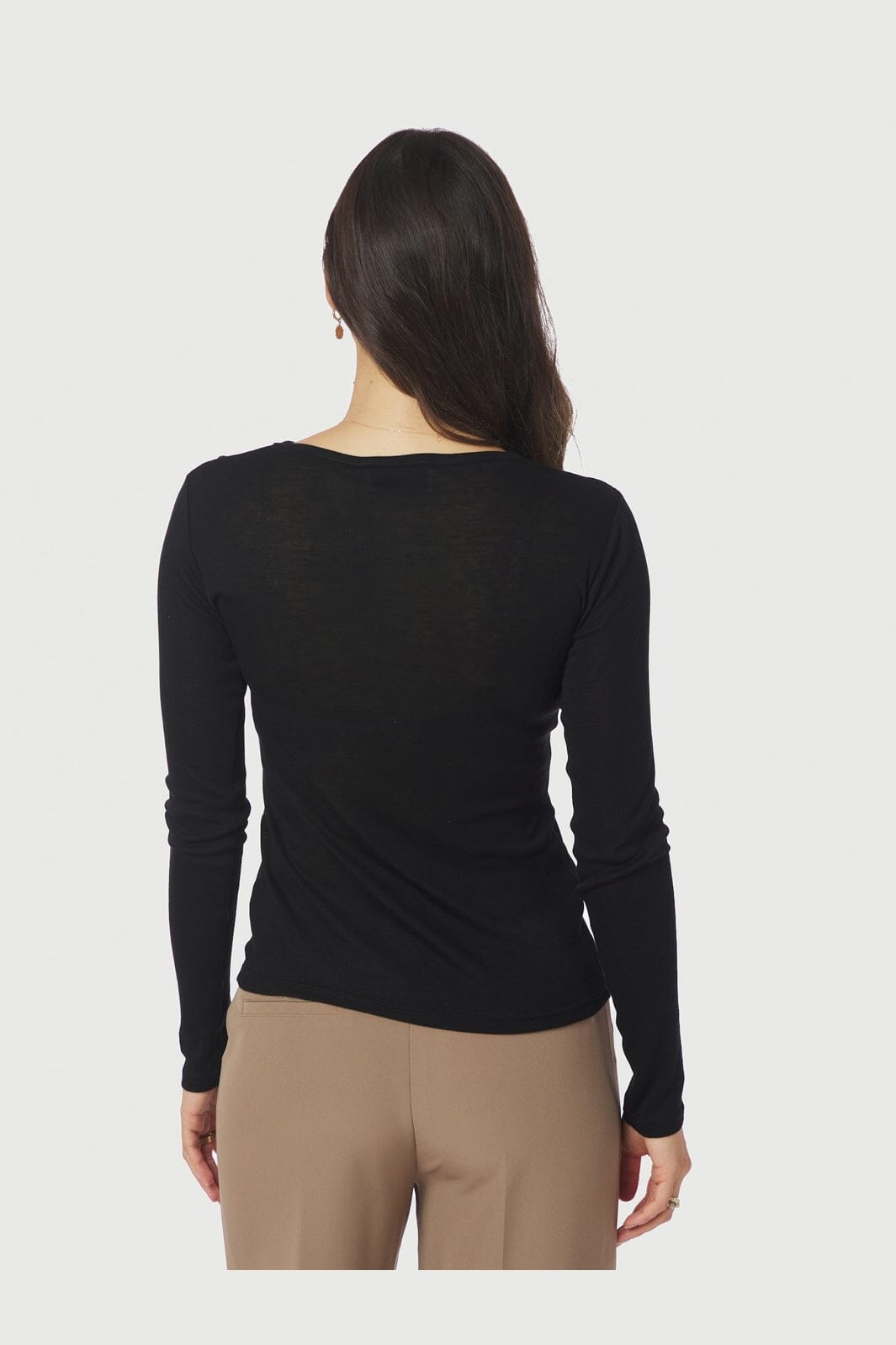 Neo Noir - Nella Fine Rib Blouse 167271 - 100 - Black