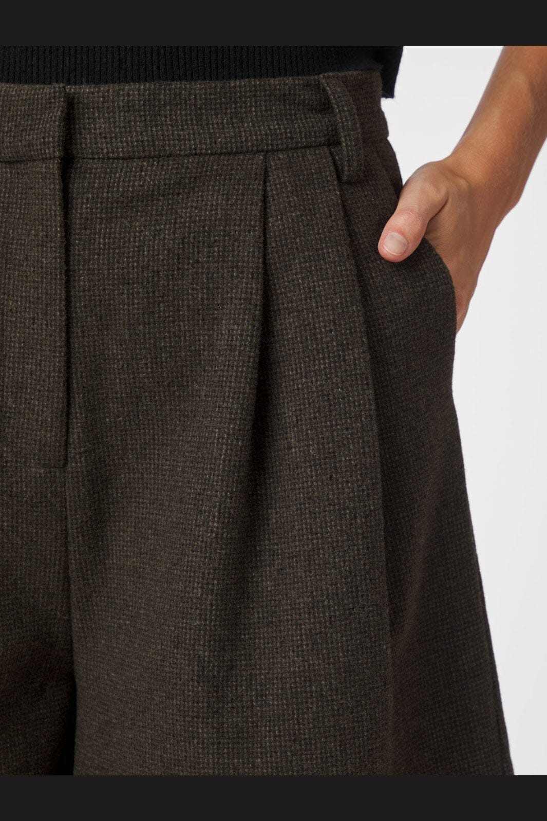 Neo Noir - Nika Mini Check Shorts 167169 - 205 - Brown Melange