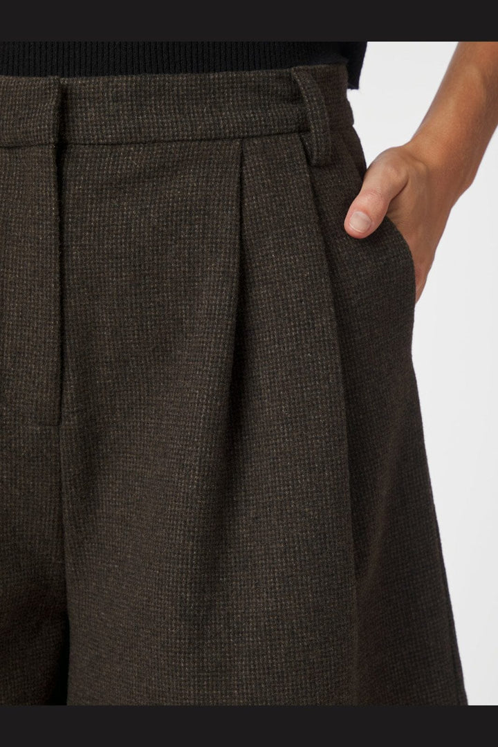 Neo Noir - Nika Mini Check Shorts 167169 - 205 - Brown Melange