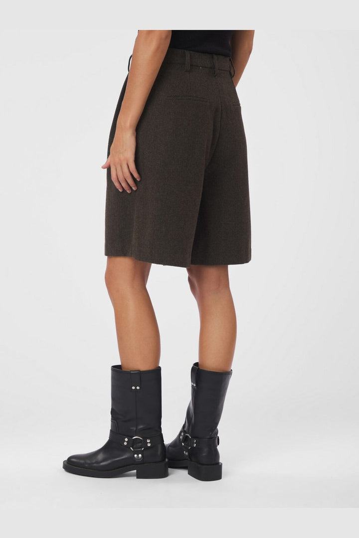 Neo Noir - Nika Mini Check Shorts 167169 - 205 - Brown Melange