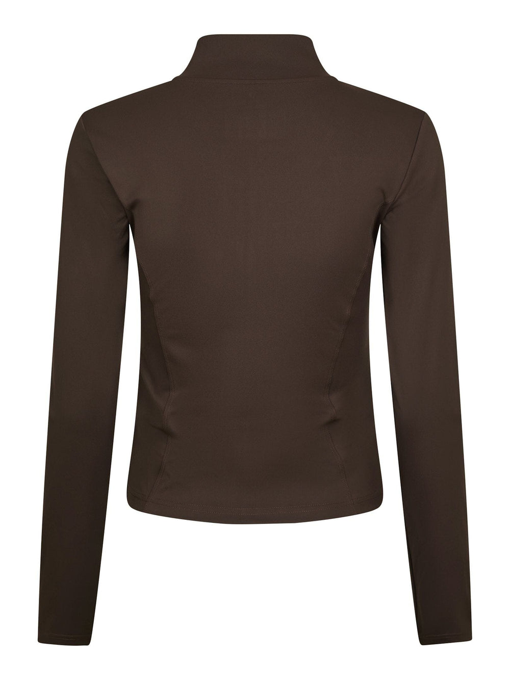 Neo Noir - Nolana Zip Blouse 167175 - 584 - Chocolate Brown Bluser 