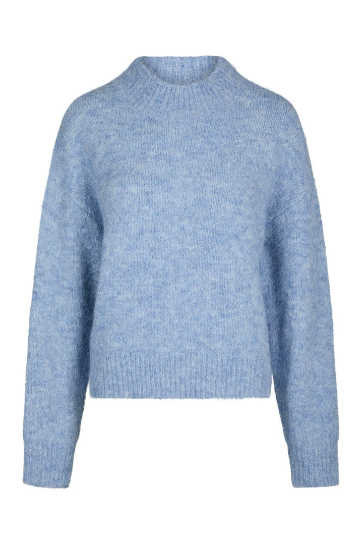 Neo Noir - Paulina Fluffy Knit Blouse 164729 - 142 - Dusty Blue