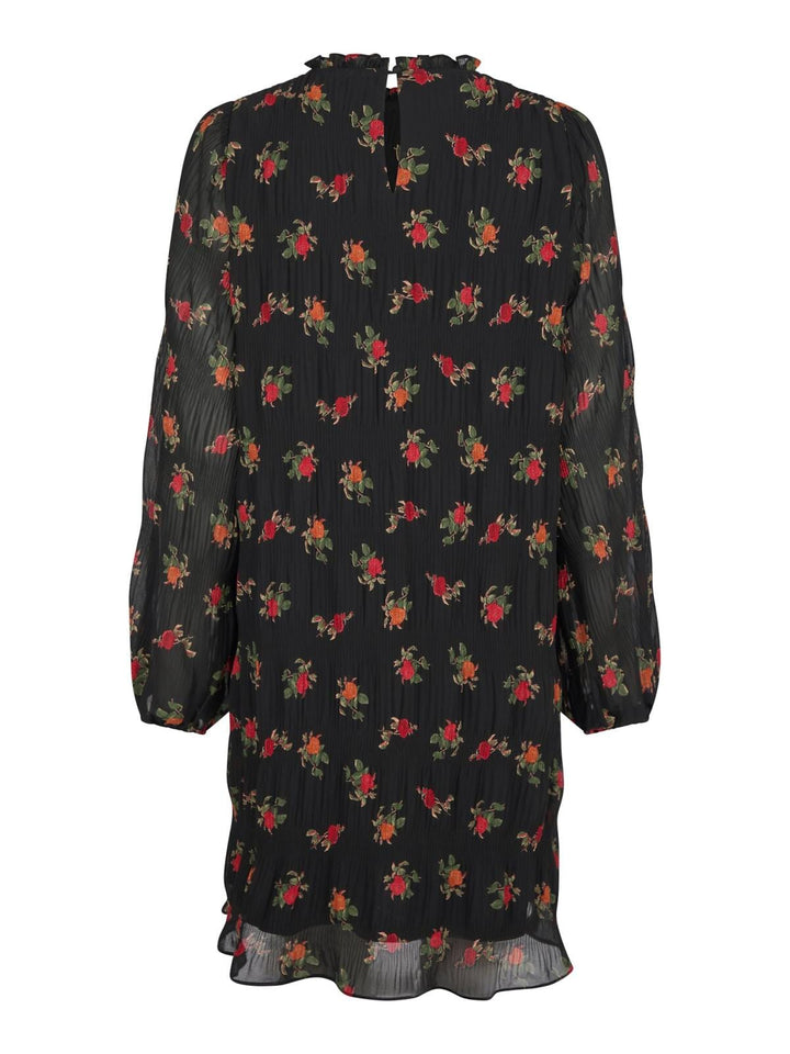 Neo Noir - Petra Plissé Flower Dress - Black