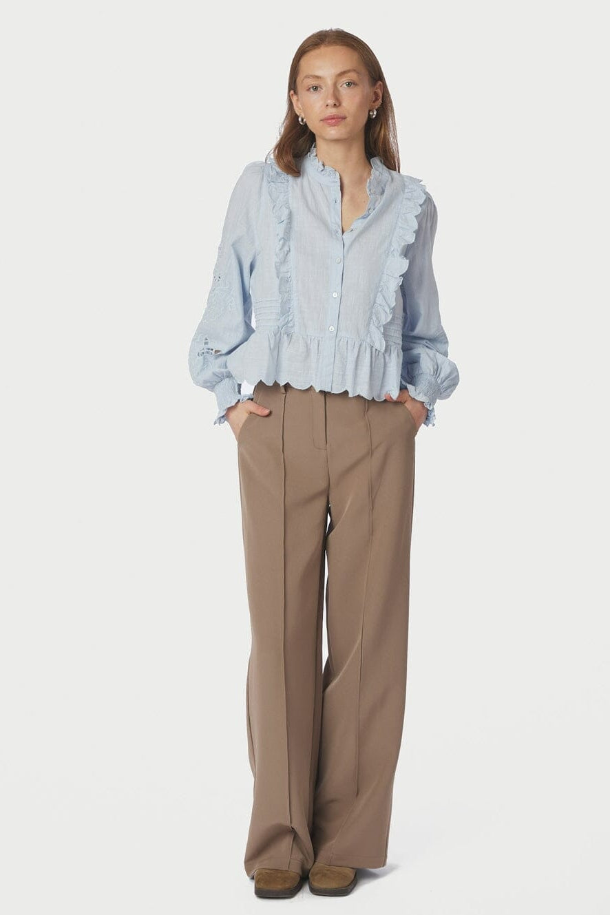 Neo Noir - Petrine Embroidery Blouse 161136 - 145 - Light Blue