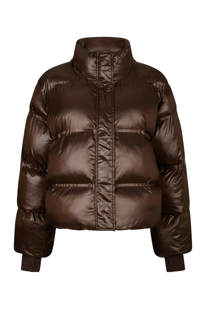Neo Noir - Rhea Shiny Puffer Jacket 165094 - 676 - Dark Brown
