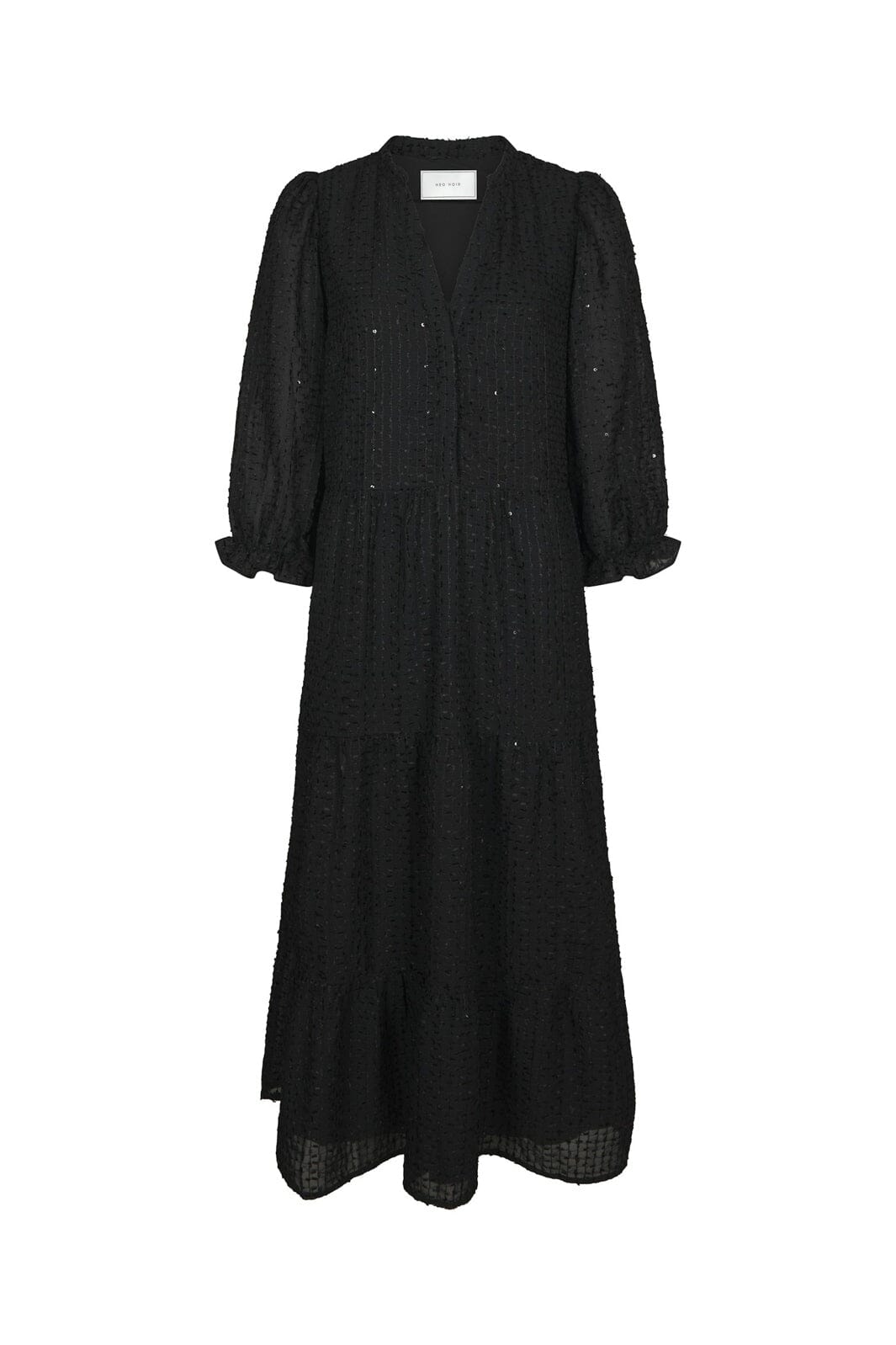 Neo Noir - Robyn Deco Chiffon Dress 171008 - 100 - Black