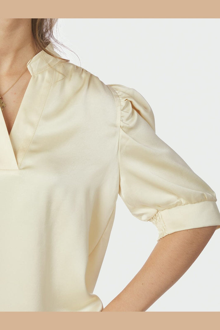 Neo Noir - Roella Heavy Sateen Blouse 162590 - 191 - Light Yellow