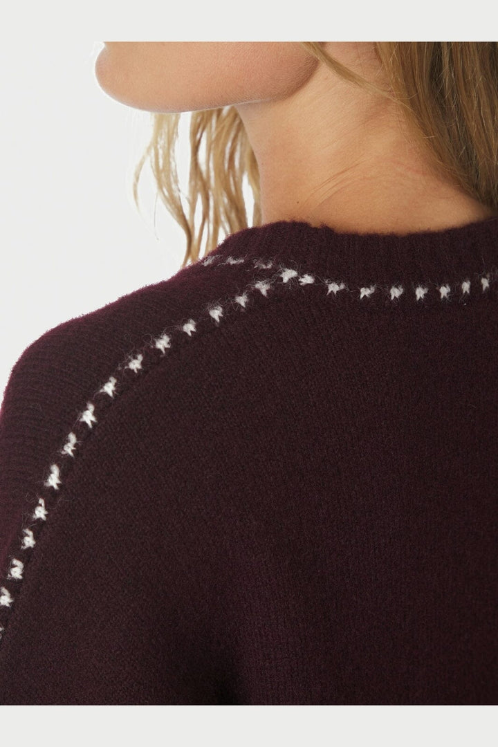 Neo Noir - Roeme Knit Stitch Blouse 164818 - 682 - Wine