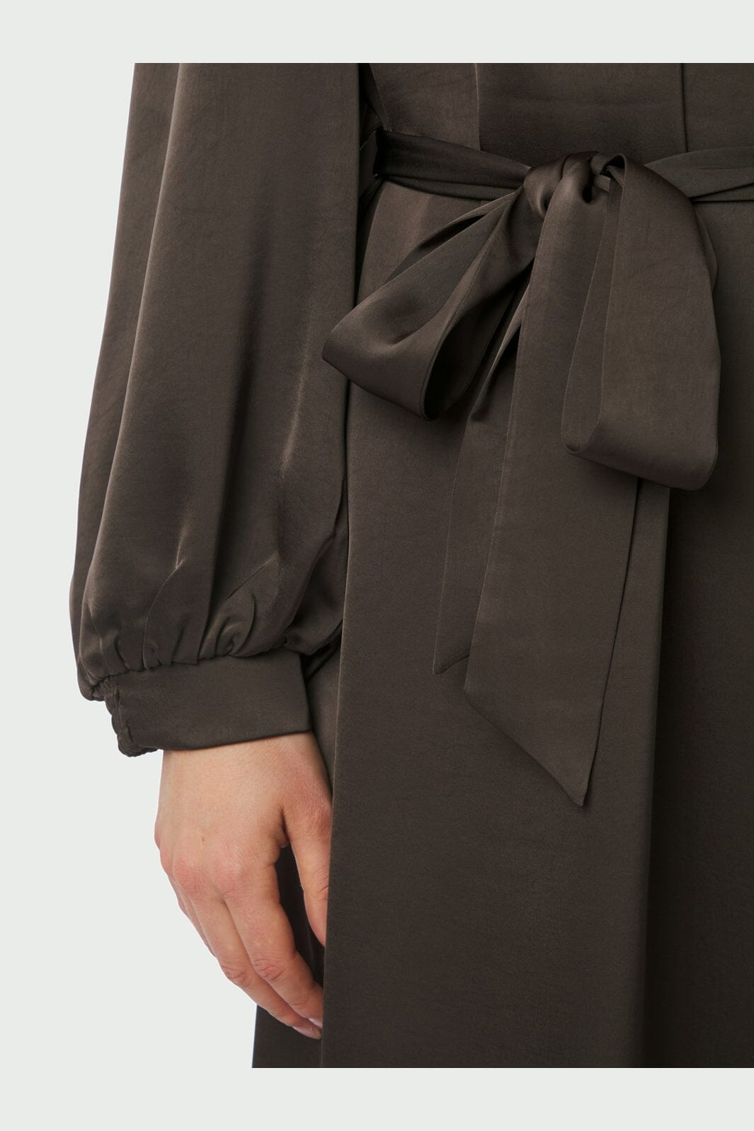 Neo Noir - Rolana Heavy Sateen Dress 164533 - 676 - Dark Brown