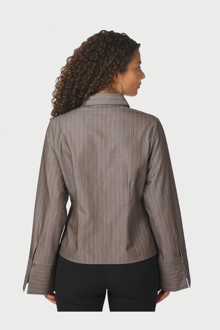 Neo Noir - Rosa Pinstripe Melange Shirt 167016 - 306 - Dusty Brown