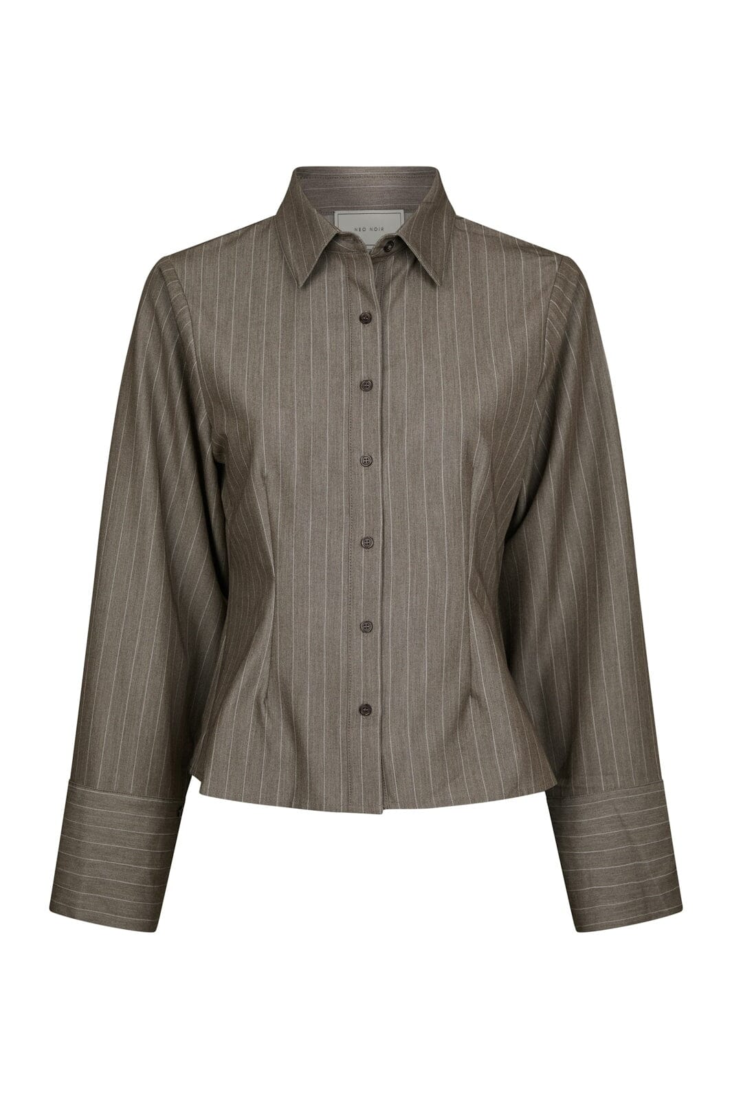 Neo Noir - Rosa Pinstripe Melange Shirt 167016 - 306 - Dusty Brown