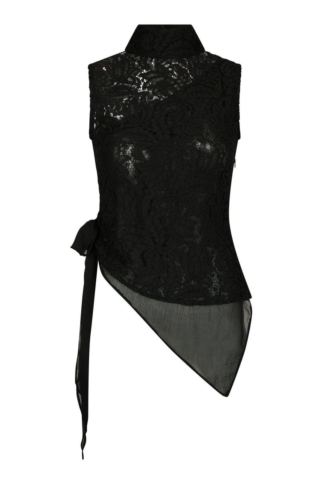 Neo Noir - Rosalina Lace Chiffon Top 171226 - 100 - Black Skjorter 