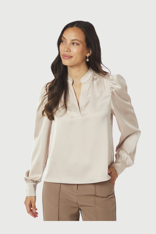 Neo Noir - Rosslyn Heavy Sateen Blouse 163769 - 720 - Champagne