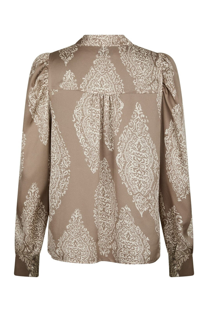 Neo Noir - Rosslyn Paisley Drop Blouse 163976 - 811 - Dark Taupe