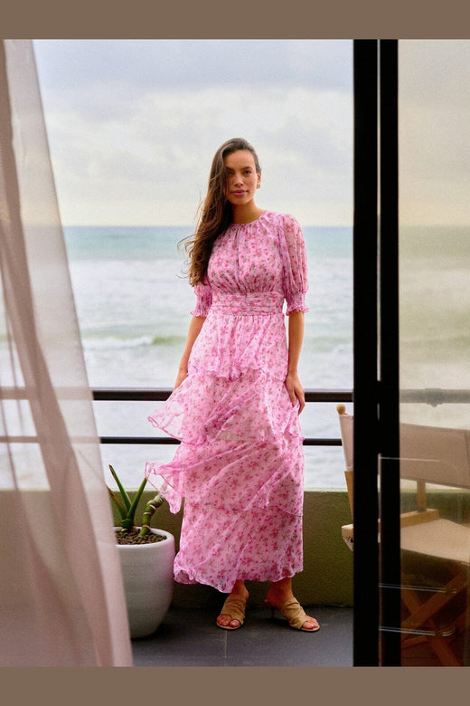 Neo Noir - Sable Meadow Printed Dress 167707 - 754 - Light Pink