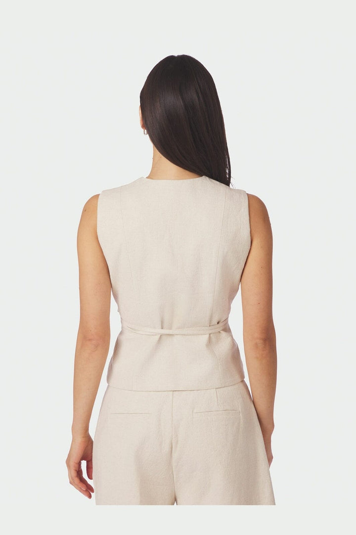 Neo Noir - Samara Ramie Waistcoat 165105 - 815 - Natural