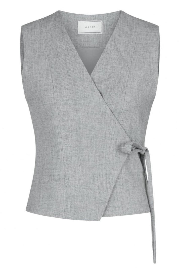 Neo Noir - Samara Wrap Waistcoat - Grey Melange