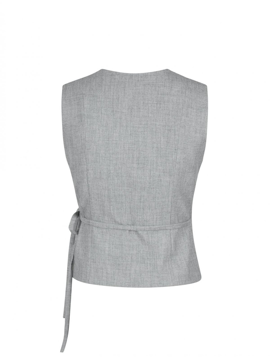 Neo Noir - Samara Wrap Waistcoat - Grey Melange
