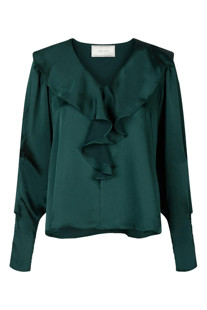 Neo Noir - Sandie Sateen Blouse 160963 - Dark Green