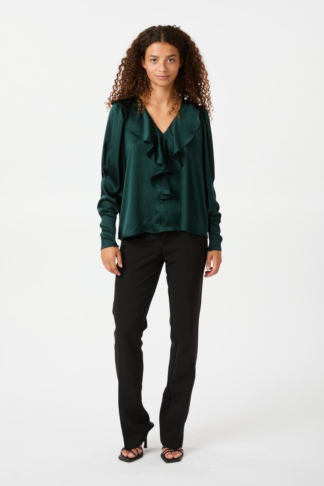 Neo Noir - Sandie Sateen Blouse 160963 - Dark Green