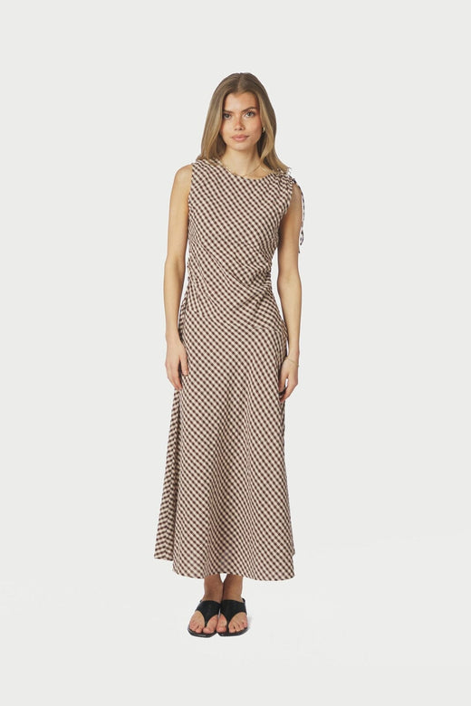 Neo Noir - Saxton Check Dress 167962 - 210 - Brown