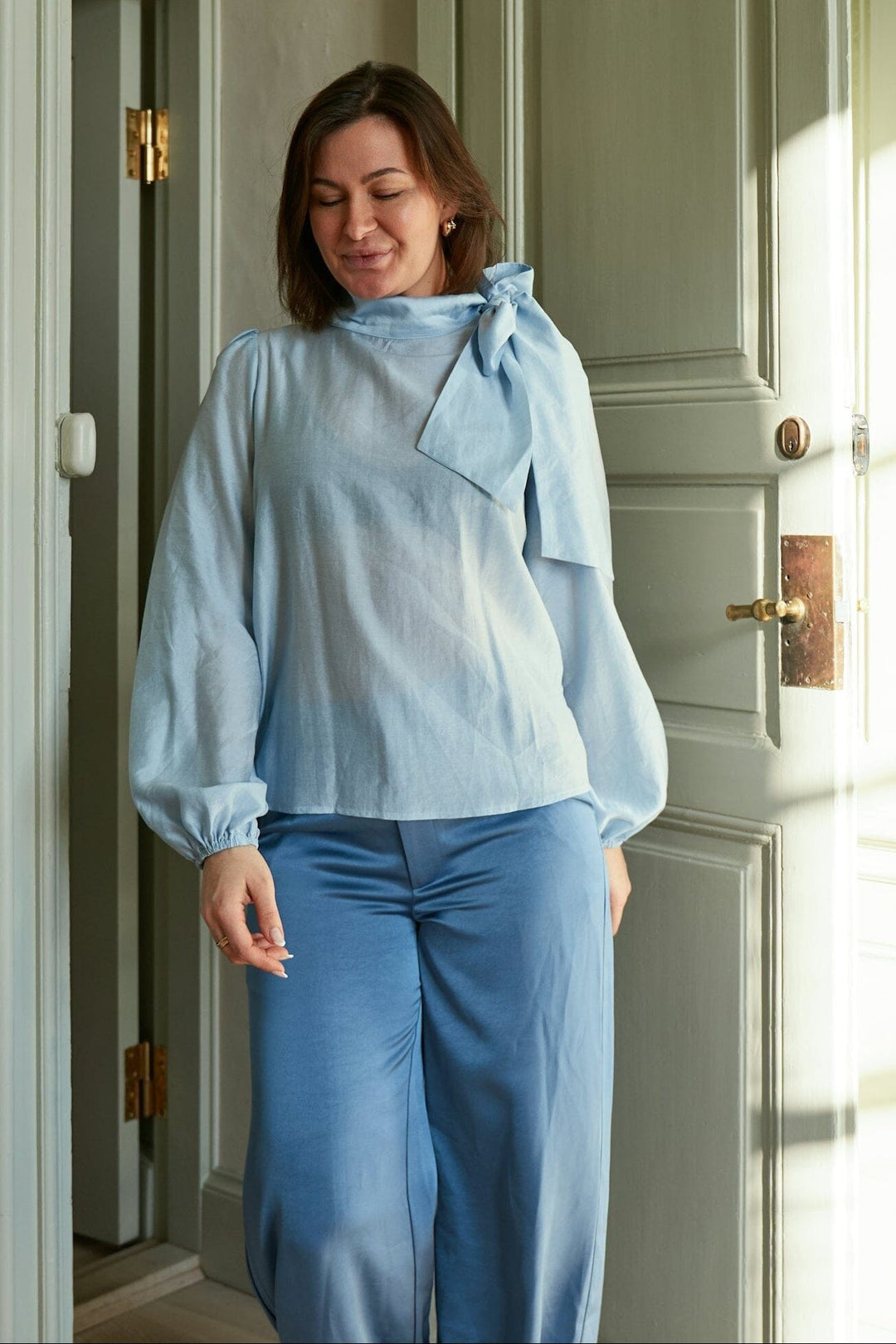 Neo Noir - Selene Crisp Blouse 167523 - 145 - Light Blue Bluser 