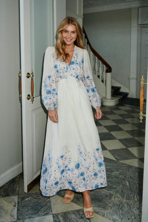 Neo Noir - Silfi Flower Print Dress 164828 - 140 - Blue