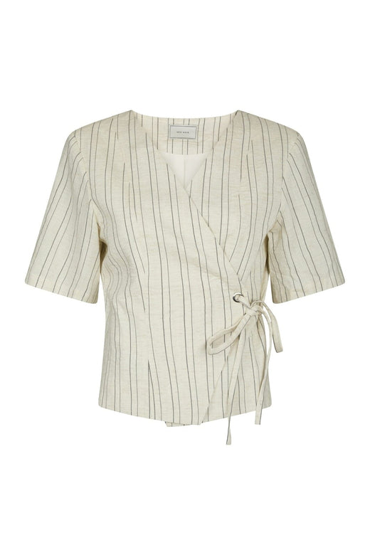 Neo Noir - Simmo Stripe Eyelet Blouse 167886 - 121 - Off White